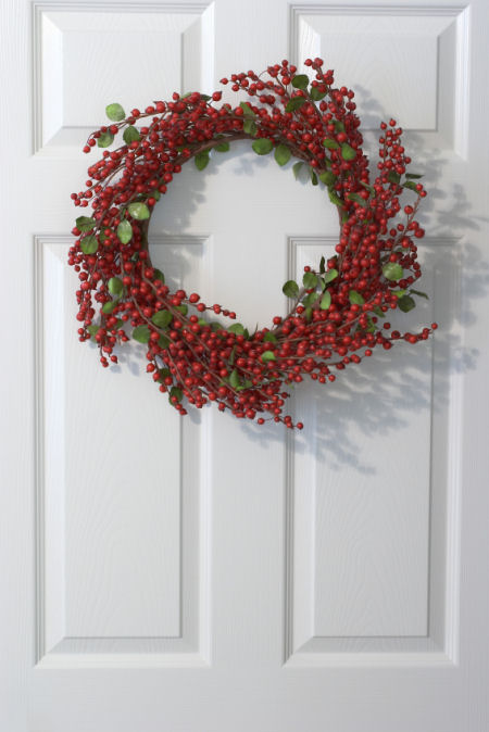 Berry Wreath on white door